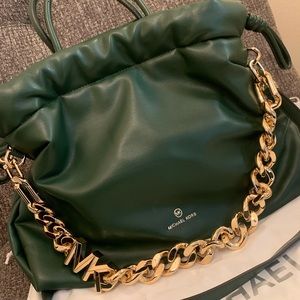 Michael Kors Lina Medium Faux Leather Tote-
Forest Green
